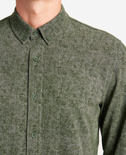 Kenneth Cole Men's Performance Stretch Button Down Shirt Dark Green Large