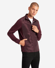 Kenneth Cole Men's Active Mock Neck Jacket  Burgundy Size Large