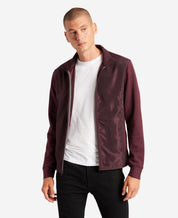 Kenneth Cole Men's Active Mock Neck Jacket  Burgundy Size Large