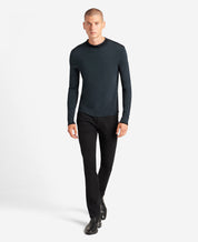 Kenneth Cole Mens Slim Fit Mock Neck Sweater Black Small