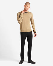 Kenneth Cole Mens Striped Collar Pullover Knit in Light Brown XXL