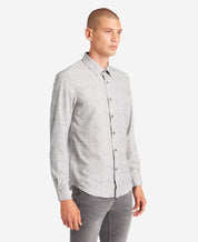 Kenneth Cole Mens Performance Button Down Shirt Light Grey Small