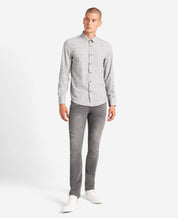 Kenneth Cole Mens Performance Button Down Shirt Light Grey Small