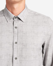 Kenneth Cole Mens Performance Button Down Shirt Light Grey Small