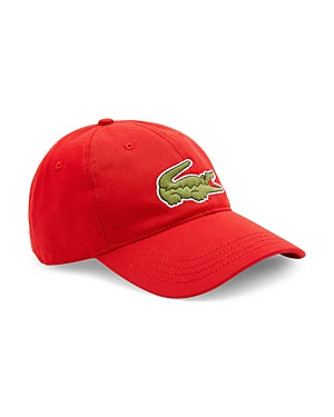 Lacoste Mens Organic Cotton Twill Logo Baseball Hat Red