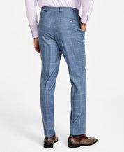 Tayion Collection Mens Classic fit Dress Pants 38 / 30 Blue White Plaid