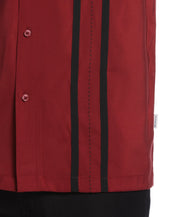 Cubavera Mens Collared Striped Button Down Shirt Red Large