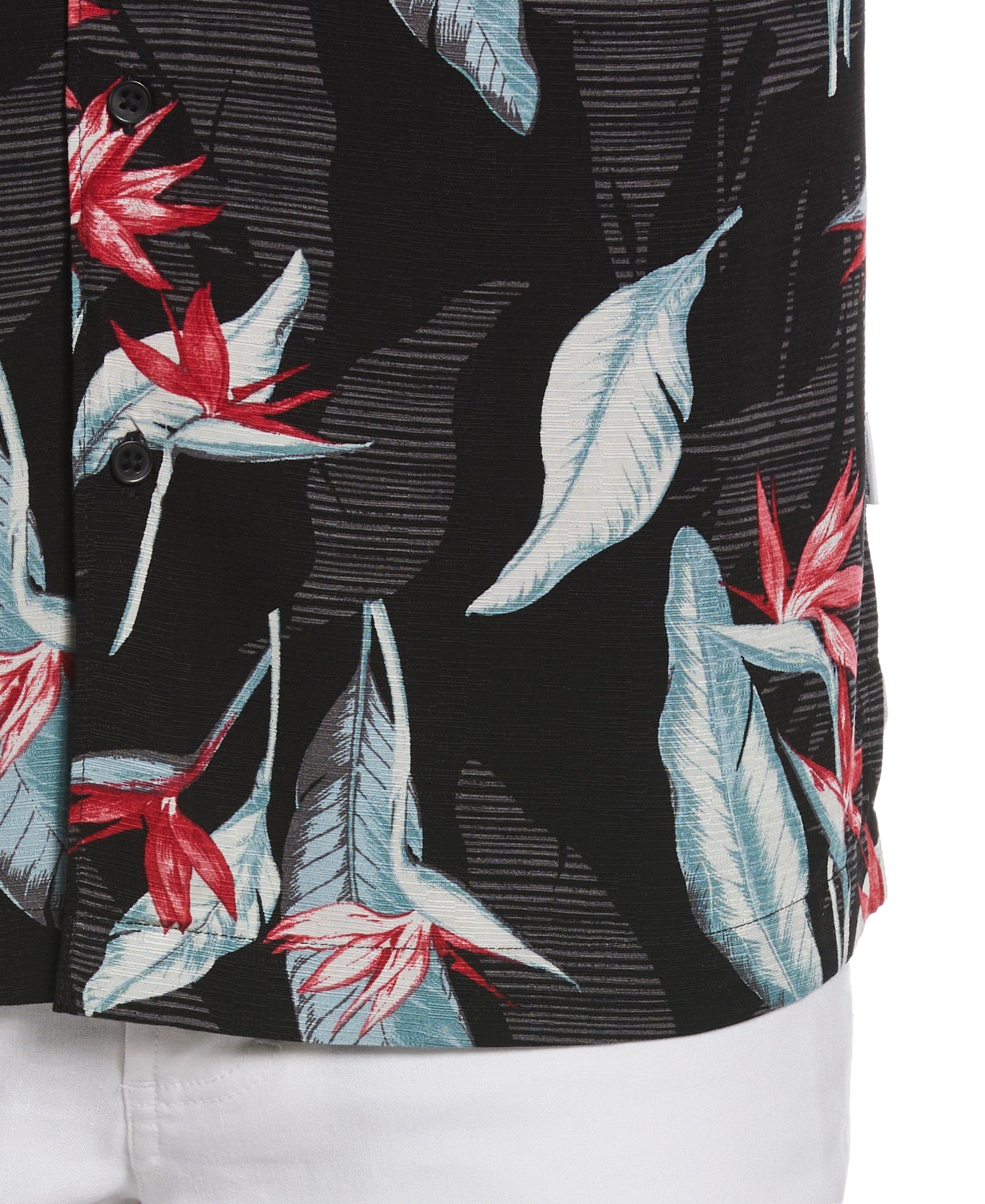 Cubavera Mens Floral Print Viscose Shirt Black Large