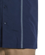 Cubavera Men's Palm Tree Short Sleeve Button Down Camp Shirt Dress Blue Small