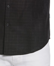Cubavera Mens Classic Fit Long Sleeve Panel Button-Down Shirt Black Medium