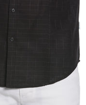 Cubavera Mens Classic Fit Long Sleeve Panel Button-Down Shirt Black Medium