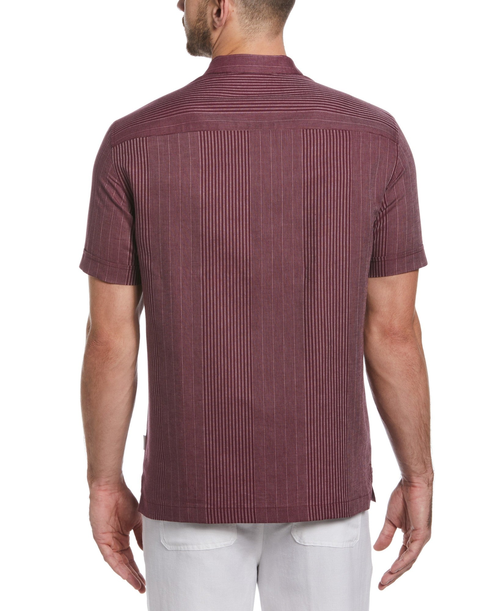 Cubavera Mens Striped Button down Shirt Purple Small