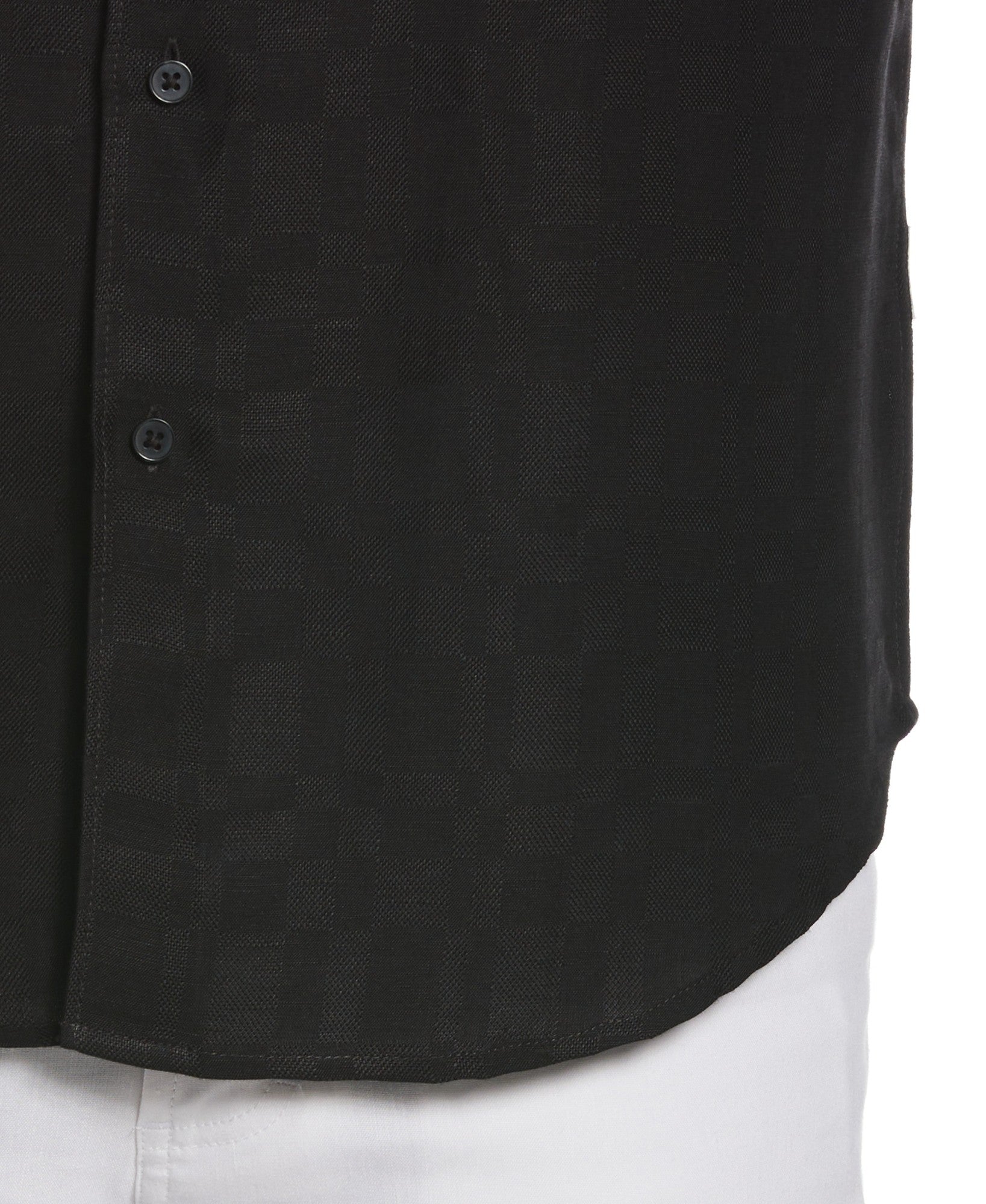 Cubavera Mens Woven Linen Button Down Shirt Black XL
