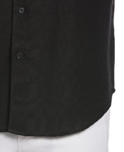 Cubavera Mens Woven Linen Button Down Shirt Black XL