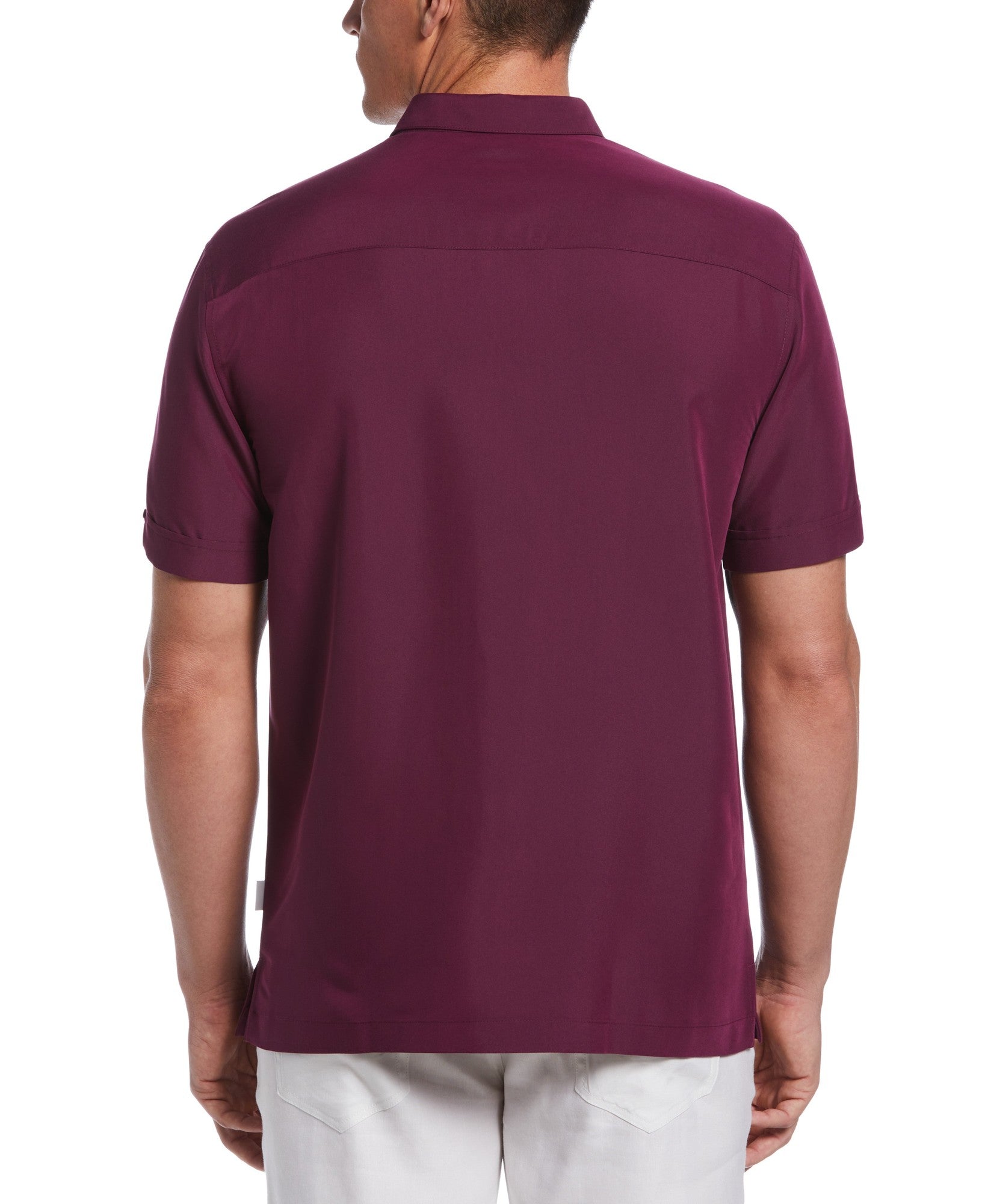 cubavera Mens Color block Purple White Button down Shirt Medium