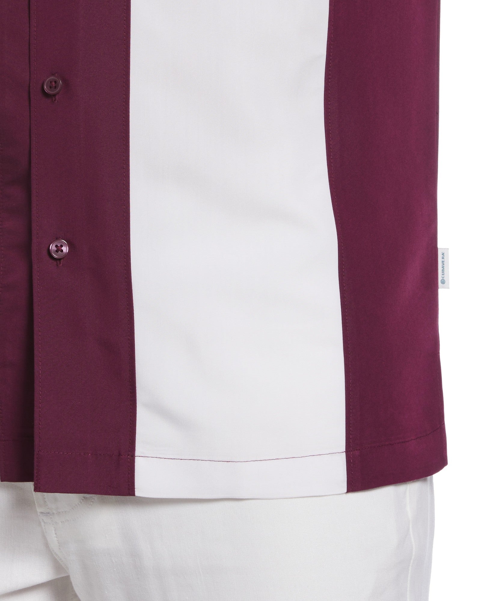 cubavera Mens Color block Purple White Button down Shirt Medium