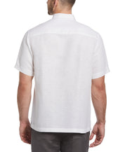 Cubavera Mens Striped Double Panel Button Down Short Sleeve Shirt  White 2XL