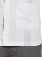 Cubavera Mens Striped Double Panel Button Down Short Sleeve Shirt  White 2XL