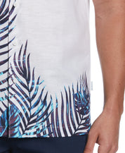 Cubavera Men's Leaf Print Shirt Xl Brilliant White