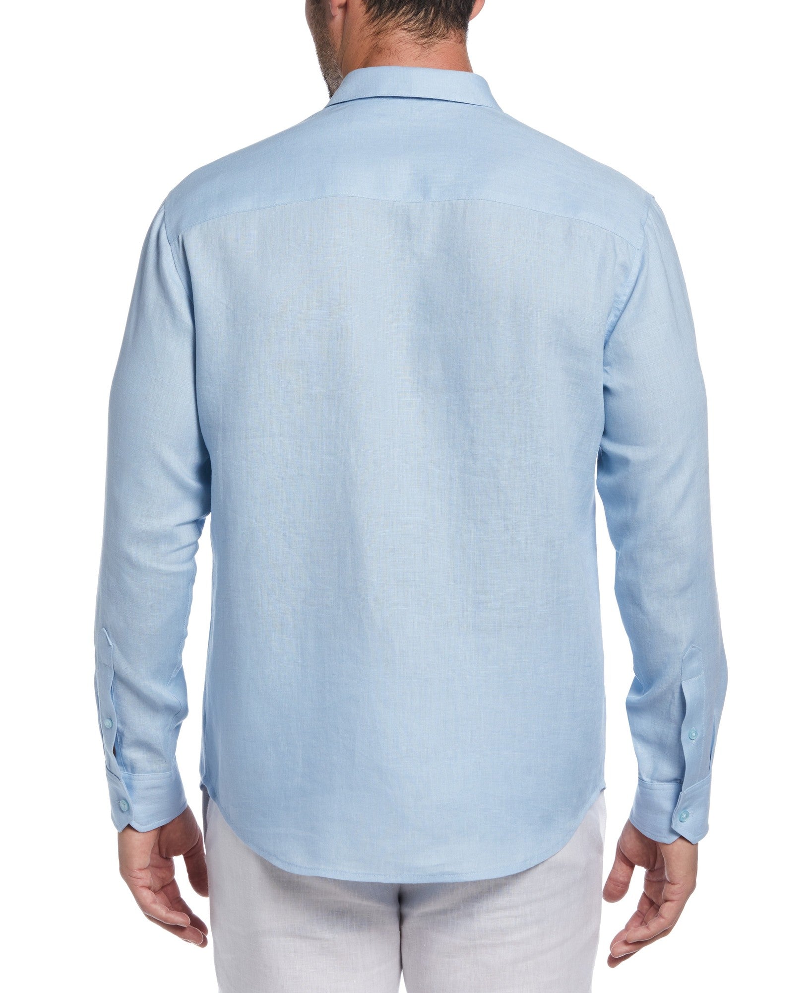 Cubavera Men's Embroidered Guayabera Shirt 2Xl Linen Cerulean Blue