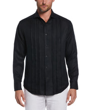 Cubavera Men's Embroidered Panel Long Sleeve Shirt 2Xl Black