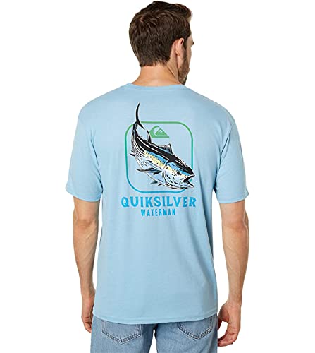 Quiksilver Mens Waterman Short Sleeve T Shirt  Blue Heather Short 2XL