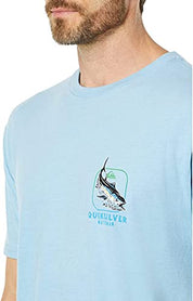 Quiksilver Mens Waterman Short Sleeve T Shirt  Blue Heather Short 2XL