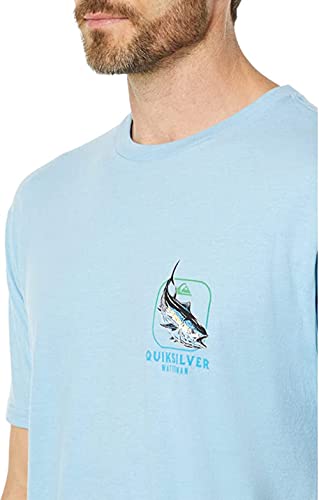 Quiksilver Mens Waterman Short Sleeve T Shirt  Blue Heather Short 2XL