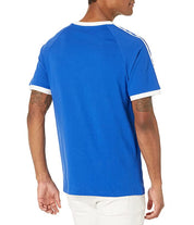 Adidas Men's Short Sleeve Crewneck T Shirt 3 Stripe Royal Blue Medium
