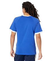 Adidas Men's Short Sleeve Crewneck T Shirt 3 Stripe Royal Blue Medium