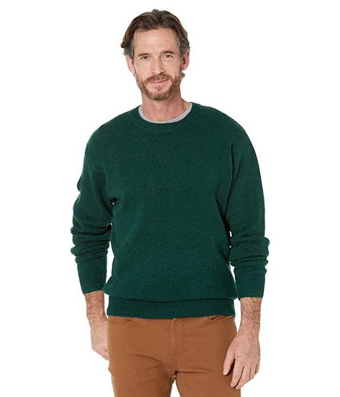 Pendleton Mens Shetland Wool Crew Sweater Dark Green Large