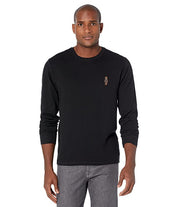 Ralph Lauren Men's Black Bear Waffle-Knit Shirt Crewneck Long Sleeve Polo Small