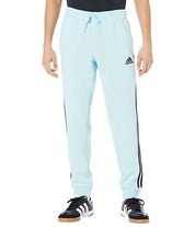 Adidas Men's Fleece Tapered Cuff 3 Stripe Jogger Pants Aqua Blue Small
