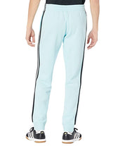 Adidas Men's Fleece Tapered Cuff 3 Stripe Jogger Pants Aqua Blue Small