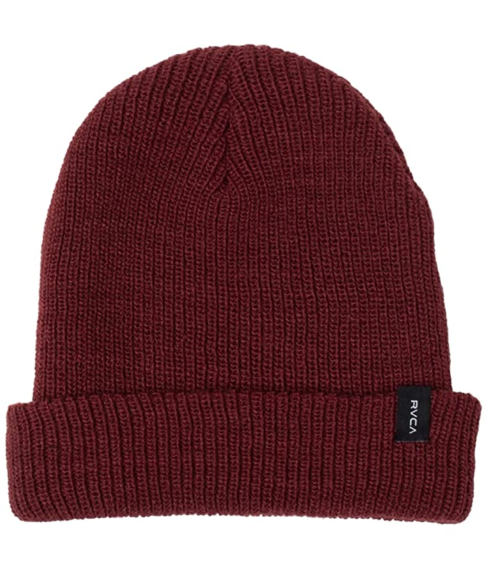 Rvca Men's Dayshift Beanie Hat Dark Red Osfa Reg