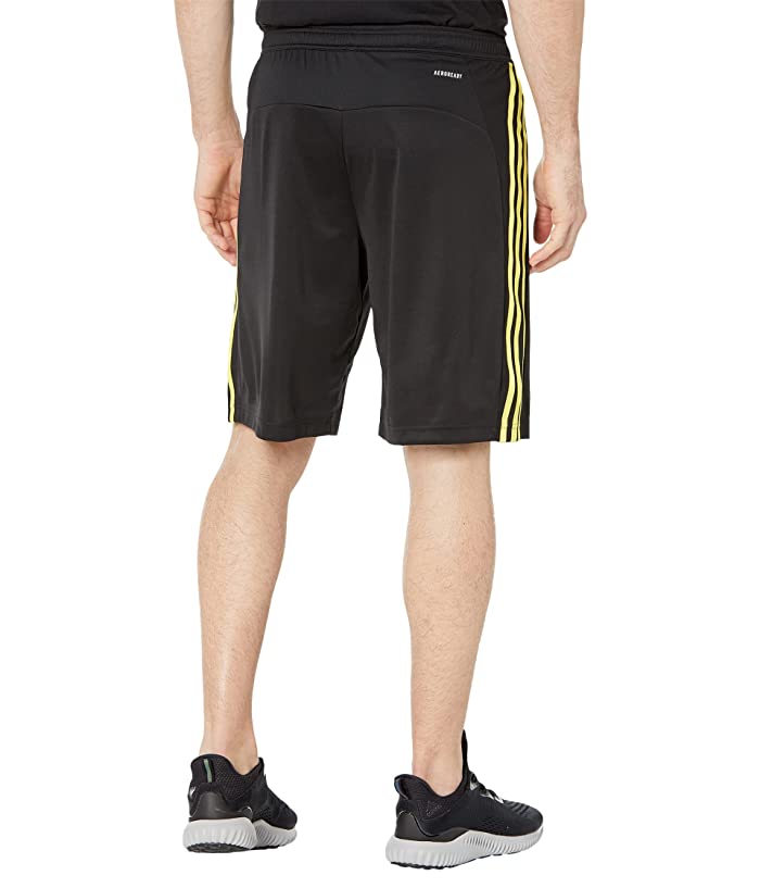 Adidas Mens Designed 2 Move 10"  Black Yellow Shorts with 3 Stripes Large