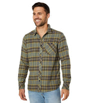 ONeill Mens Redmond Plaid Button Down Shirt Dark Olive Medium