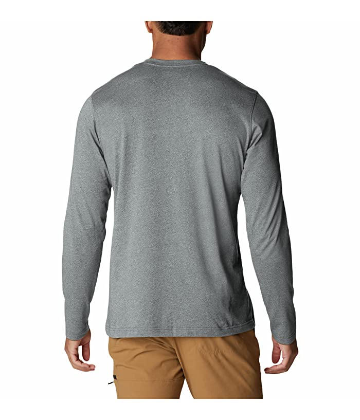Columbia Mens Thistletown Hills Logo Graphic Long Sleeve Tech Henley Shirt Grey Medium