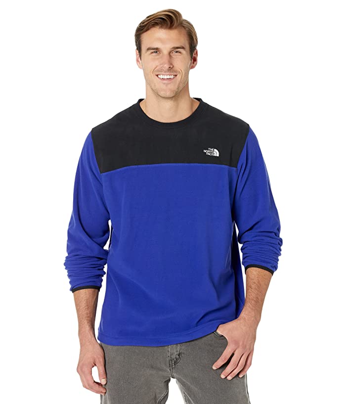 The North Face Mens Glacier Crewneck Logo Sweatshirt Blue Black Large