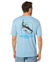 Quiksilver Waterman Men's Short Sleeve Crewneck T Shirt Dusk Blue Heather XL