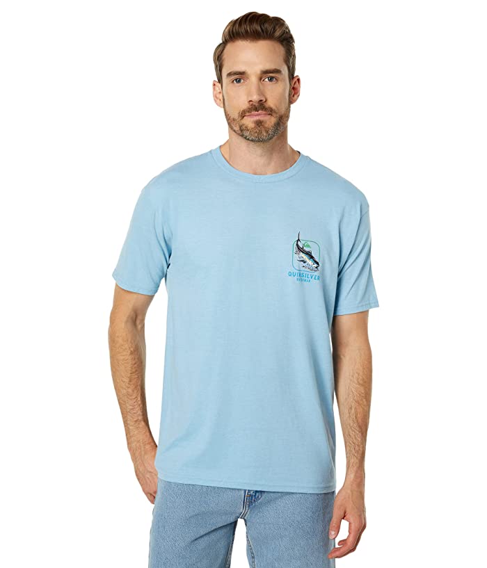 Quiksilver Waterman Men's Short Sleeve Crewneck T Shirt Dusk Blue Heather XL