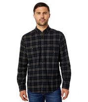 Nautica Mens Plaid Flannel Shirt XL Black Charcoal Grey
