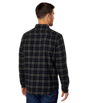 Nautica Mens Plaid Flannel Shirt XL Black Charcoal Grey
