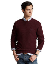 Polo Ralph Lauren Men's Crewneck Wool Blend Sweater Burgundy 2XL