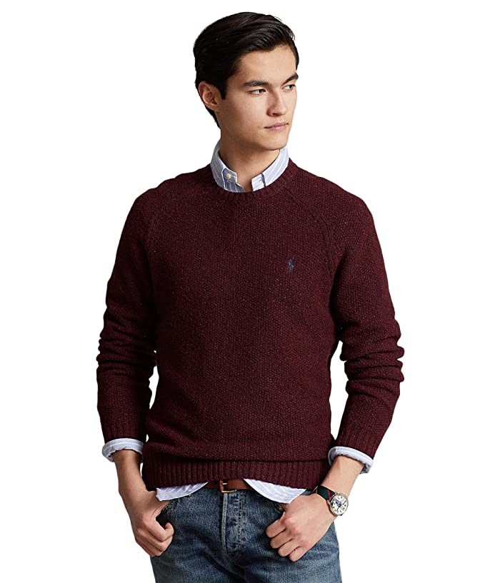 Polo Ralph Lauren Men's Crewneck Wool Blend Sweater Burgundy 2XL