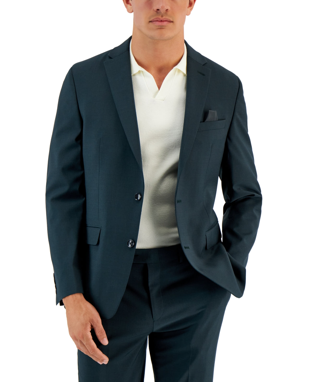 Bar III Men's Green Wool Blend Slim Blazer 38 T/L39.5