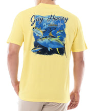 Guy Harvey Men's Short Sleeve Graphic T Shirt Yellow Sunshine Small
