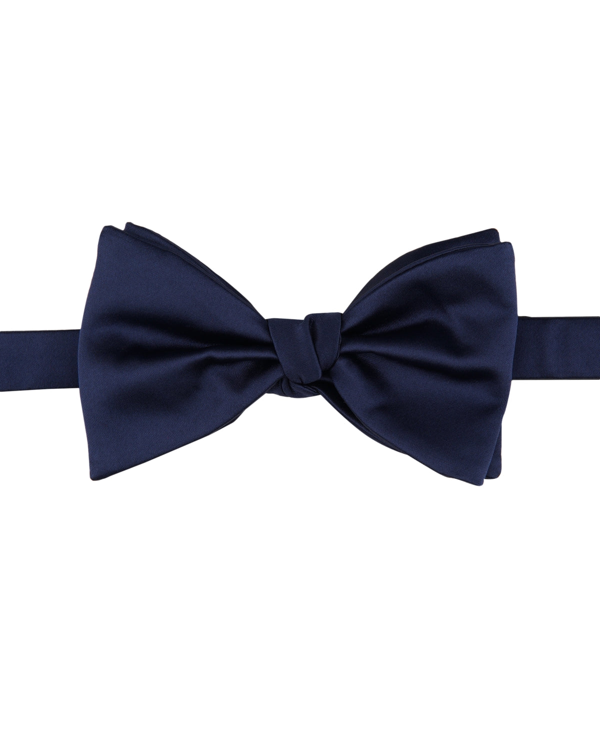 Alfani Men's Oversized Satin Solid Bow Tie Navy Blue Necktie