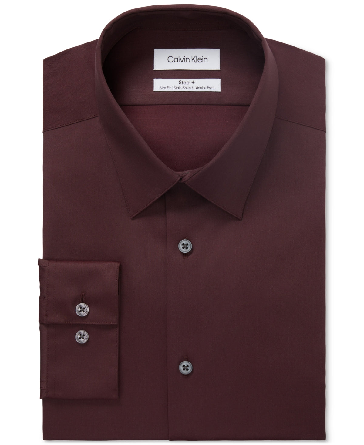 Calvin Klein Men's Steel Noniron Dress Shirt  Deep Merlot  Pink 17 5 34 35