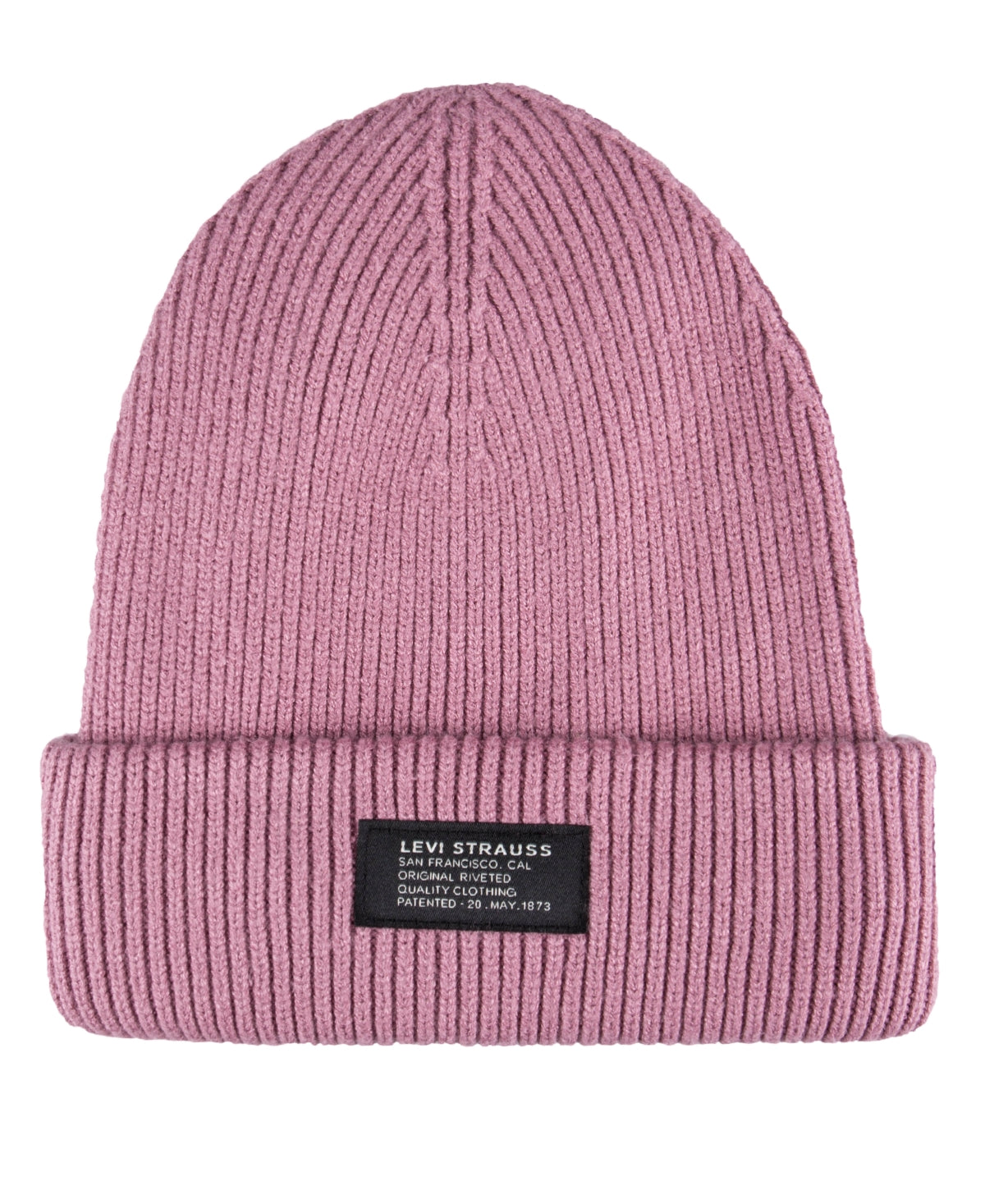 Levis Mens Chunky Rib Knit Jersey Beanie Pink Large